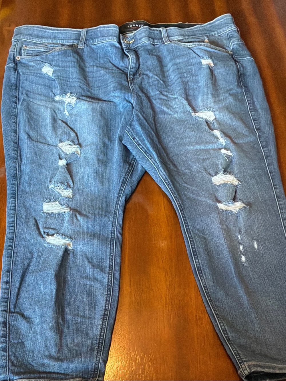 torrid Ripped Medium Blue Skinny Jeans